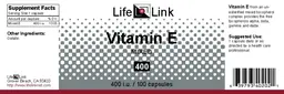 Label for Vitamin E Mixed 400