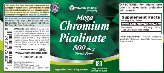 Mega Chromium Picolinate 800 mcg