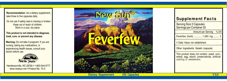 Label for Feverfew