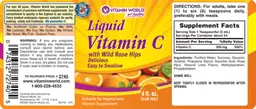 Label for Liquid Vitamin C With Wild Rose Hips