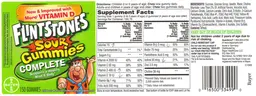 Label for Flintstones Sour Gummies Complete