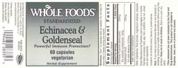 Label for Echinacea & Goldenseal