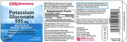 Label for Potassium Gluconate 595 mg