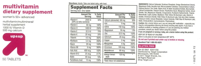 Label for Multivitamin Women's 50+ Advanced