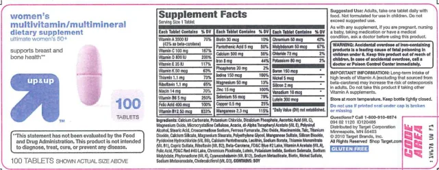 Label for Women's Multivitamin/Multimineral