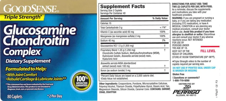 Label for Triple Strength Glucosamine Chondroitin Complex