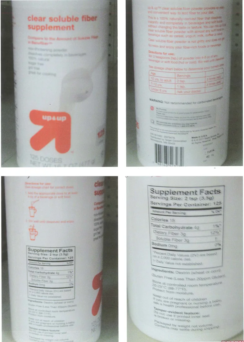 Label for Clear Soluble Fiber Supplement