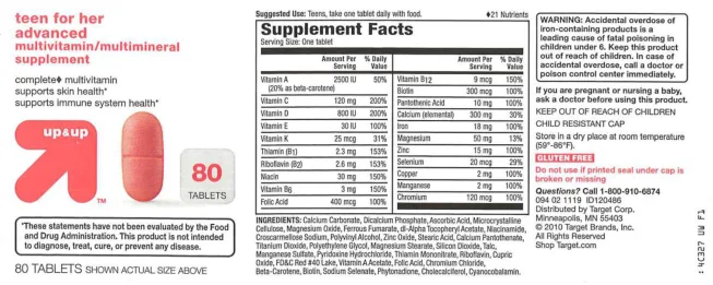 Label for Teen for Her Advanced