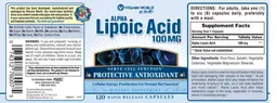 Label for Alpha Lipoic Acid 100 mg