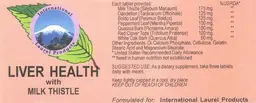 Label for Liver Health With Milk Thistle