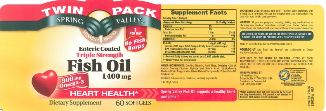 Label for Fish Oil 1400 mg
