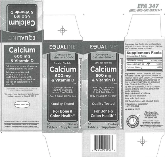 Label for Calcium 600 mg & Vitamin D