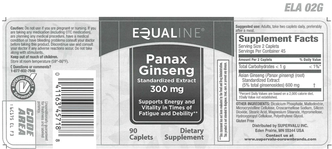 Label for Panax Ginseng Standardized Extract 300 mg
