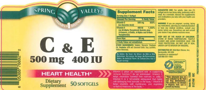 Label for C 500 mg & E 400 IU