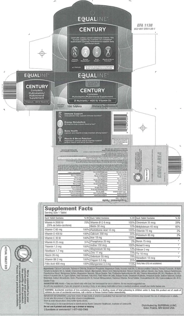 Label for Century Complete Multivitamin/Multimineral Supplement
