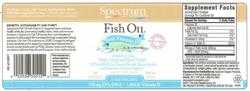 Label for Fish Oil with Vitamin D