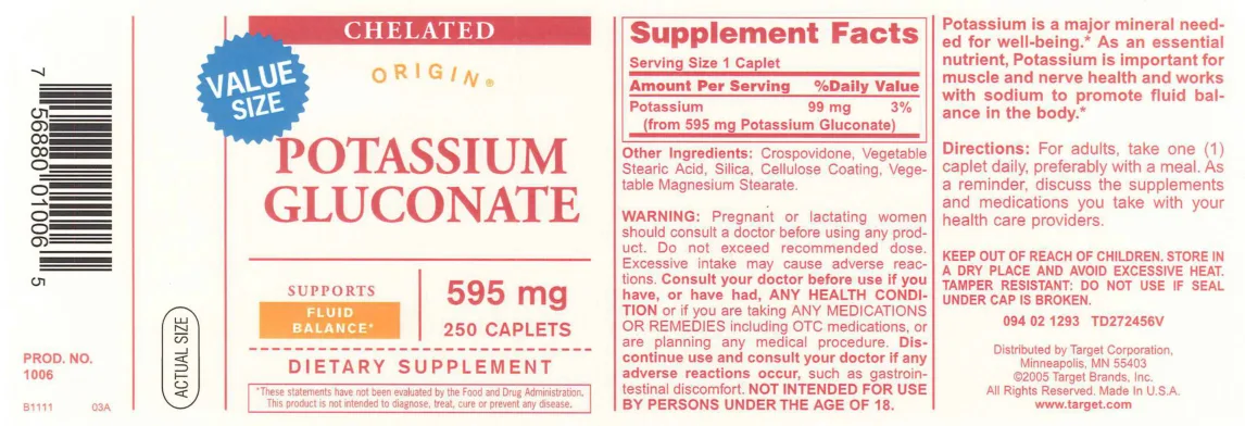 Label for Potassium Gluconate
