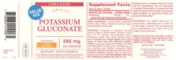 Label for Potassium Gluconate