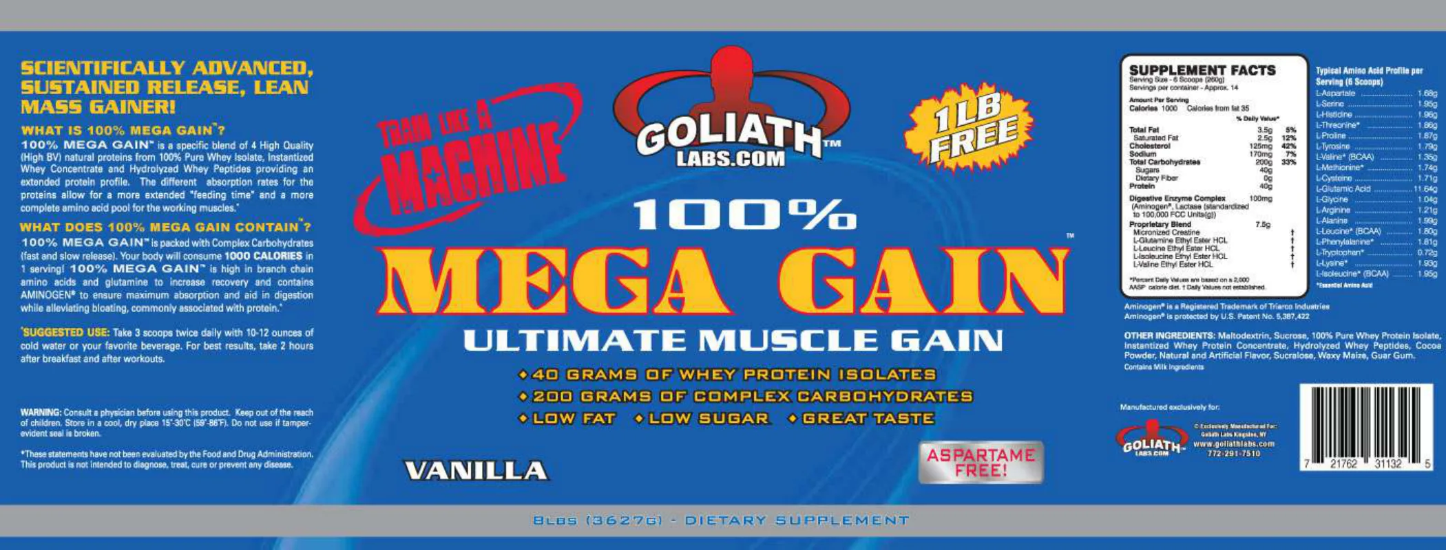 Label for 100% Mega Gain Vanilla