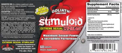 Label for Stimuloid Extreme Sexual Stimulant