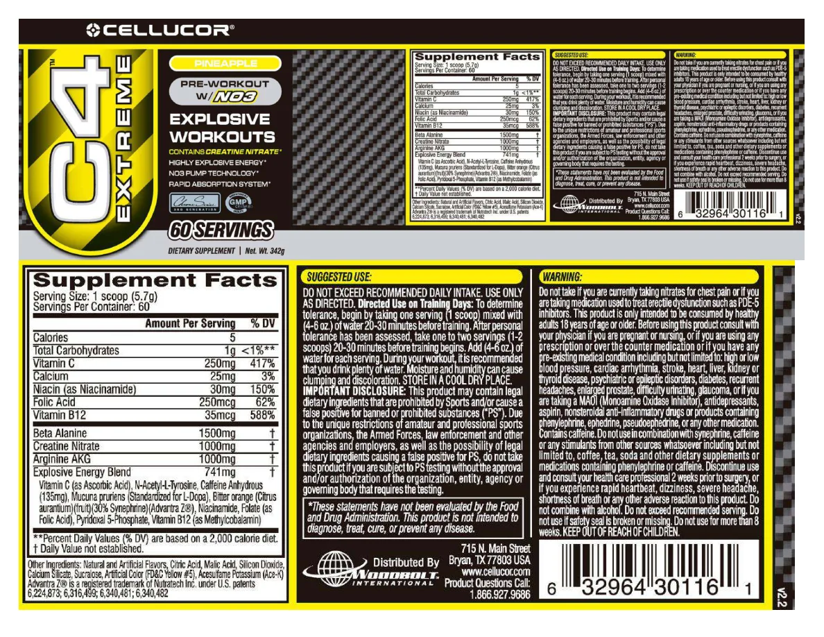 Label for C4 Extreme Pineapple