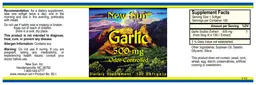 Label for Garlic 500 mg Odor-Controlled