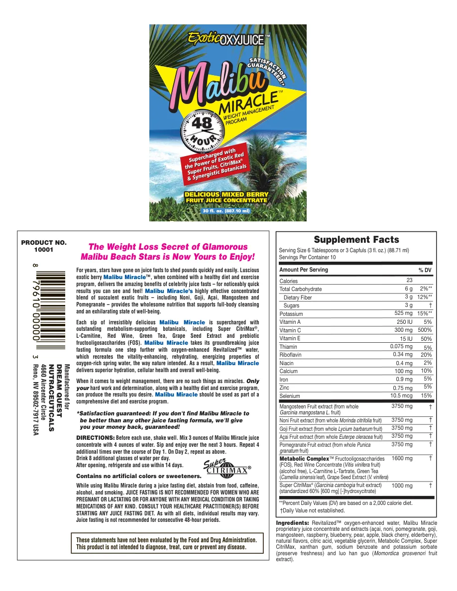 Label for Malibu Miracle