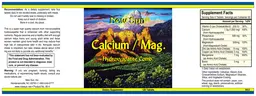 Label for Calcium/Mag. Hydroxyapatite Comb.
