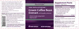 Label for Green Coffee Bean Extract With Raspberry Ketones