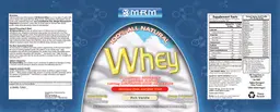 Label for 100% All Natural Whey Rich Vanilla