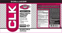 Label for CLK Raspberry Flavored Softgels