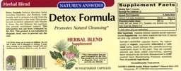 Label for Detox Formula