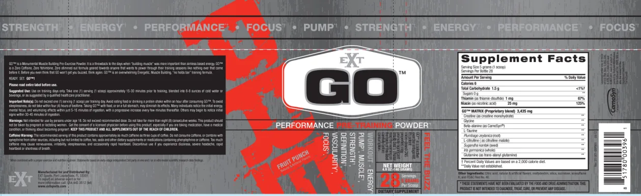Label for Go Fruit Punch