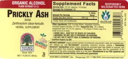 Label for Prickly Ash Bark