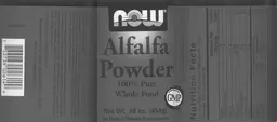 Label for Alfalfa Powder