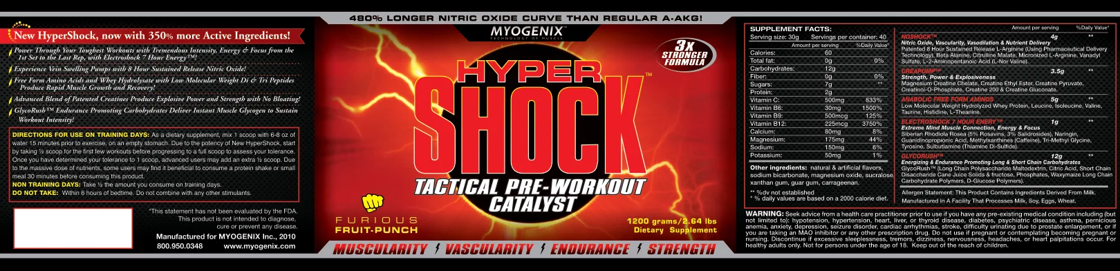 Label for Hyper Shock Furious Fruit-PuncH
