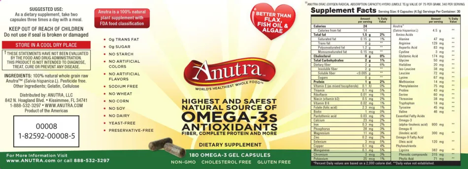 Label for Omega-3s Antioxidants