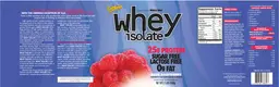 Label for Whey Isolate Blue Raspberry