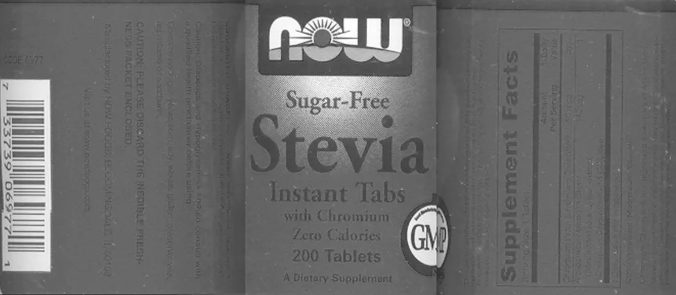 Label for Stevia Instant Tabs With Chromium