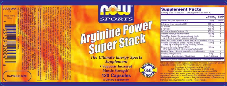 Label for Arginine Power Super Stack