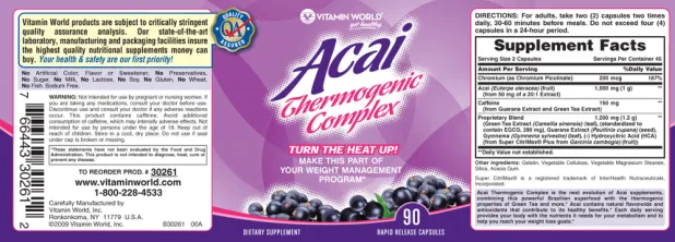 Label for Acai Thermogenic Complex