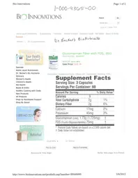 Label for Glucomannan Fiber with FOS