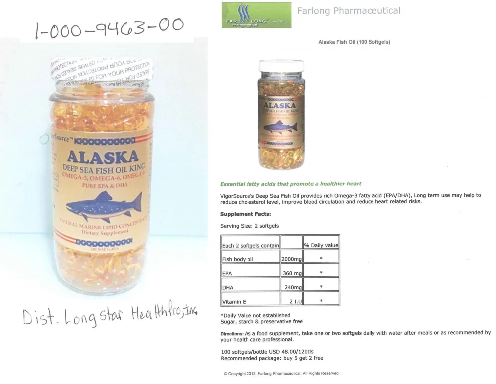Label for Alaska Deep Sea Fish Oil King