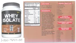 Label for Whey Isolate Chocolate
