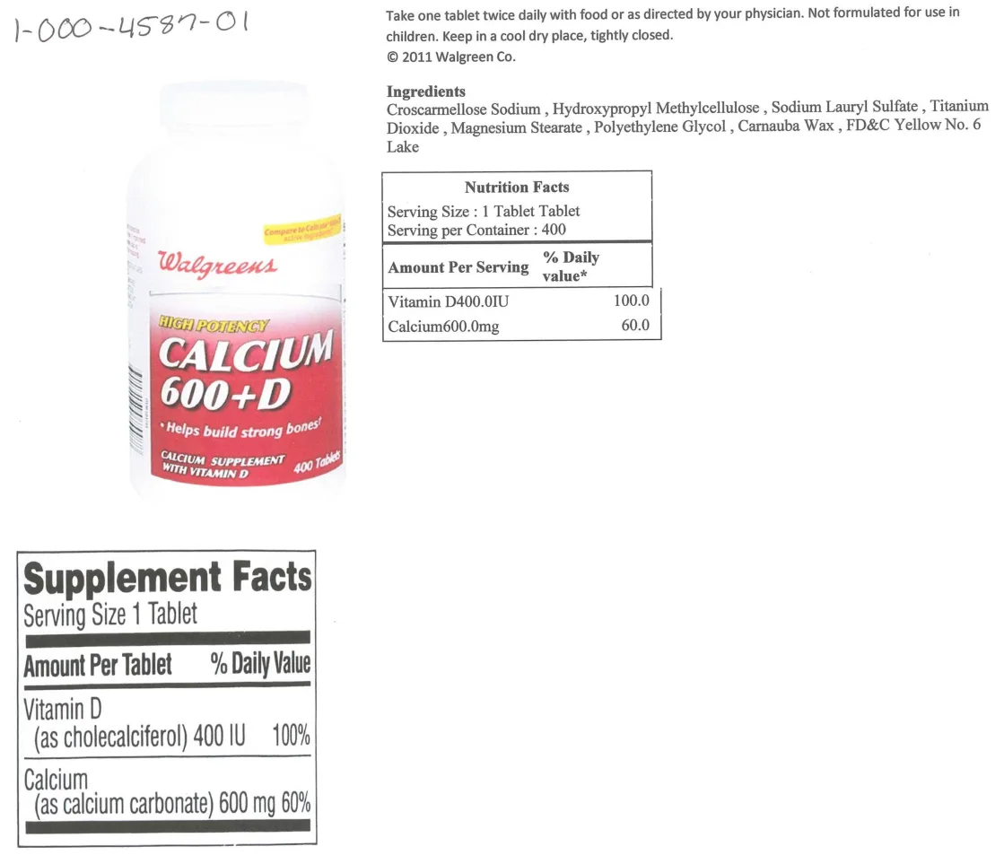 Label for High Potency Calcium 600+D