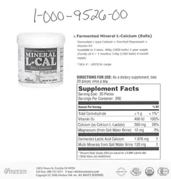Label for Mineral L-Cal