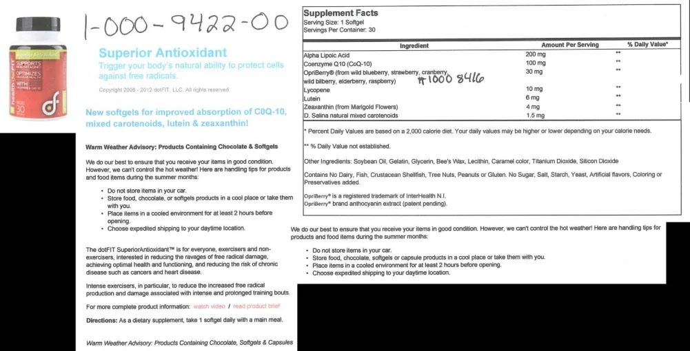 Label for Superior Antioxidant