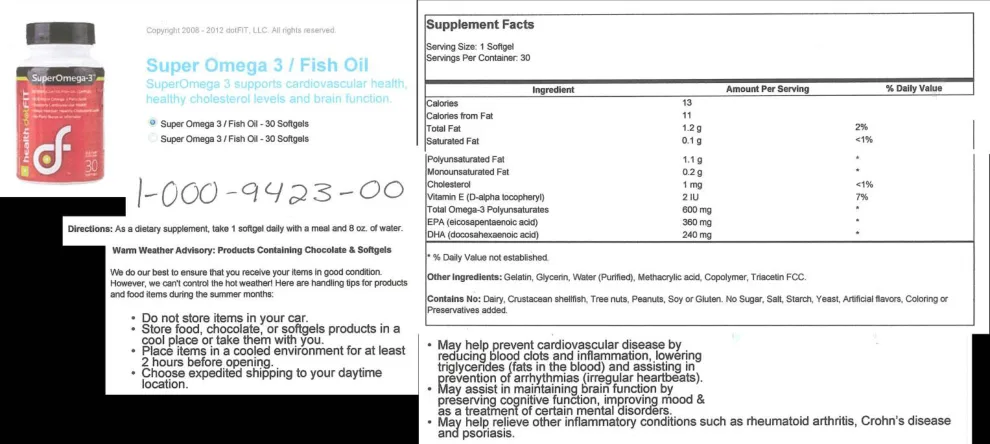 Label for Super Omega-3