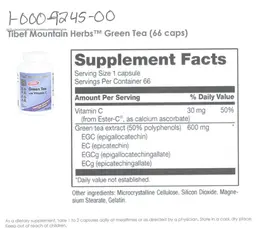 Label for Green Tea with Vitamin C