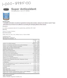 Label for Super Antioxidant